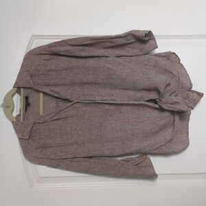 Lafayette 148 Linen Tie Front Button Down Shirt